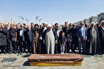 عکس | تشییع پیکر غلام‌عباس سرشور خراسانی در حرم رضوی