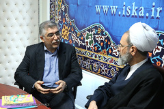 آيت الله اعرافي، رييس جامعه المصطفي (ص) العالميه - حمیدرضا طیبی رئیس جهاد دانشگاهی