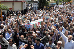 مراسم تشییع پیکر پاک مجاهد جانباز شهید حجت الاسلام سید «مهدی تقوی» از شهدای حادثه تروریستی مجلس در قم