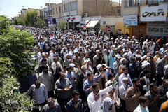 مراسم تشییع پیکر پاک مجاهد جانباز شهید حجت الاسلام سید «مهدی تقوی» از شهدای حادثه تروریستی مجلس در قم