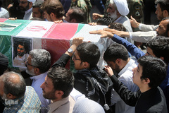 مراسم تشییع پیکر پاک مجاهد جانباز شهید حجت الاسلام سید «مهدی تقوی» از شهدای حادثه تروریستی مجلس در قم
