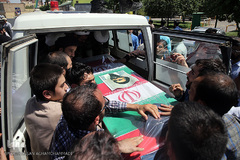 مراسم تشییع پیکر پاک مجاهد جانباز شهید حجت الاسلام سید «مهدی تقوی» از شهدای حادثه تروریستی مجلس در قم