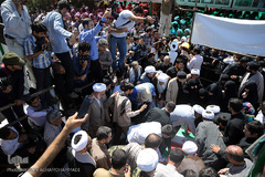 مراسم تدفین پیکر پاک مجاهد جانباز شهید حجت الاسلام سید «مهدی تقوی» از شهدای حادثه تروریستی مجلس در گلزار شهدای قم