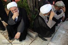 مراسم تدفین پیکر پاک مجاهد جانباز شهید حجت الاسلام سید «مهدی تقوی» از شهدای حادثه تروریستی مجلس در گلزار شهدای قم