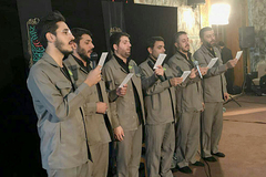 اجرای جمعی از اعضای گروه محمدرسول الله (ص)موکب "یا لثارات الحسین" محفل مهدویت سه شنبه بعد از نماز ظهر (کربلای معلی)