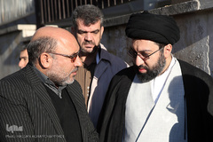 حضور فرزند رهبر معظم انقلاب در مراسم تشییع پیکر مرحوم استاد حبیب الله چایچیان