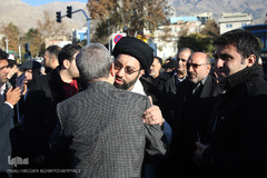 حضور فرزند رهبر معظم انقلاب در مراسم تشییع پیکر مرحوم استاد حبیب الله چایچیان