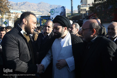 حضور فرزند رهبر معظم انقلاب در مراسم تشییع پیکر مرحوم استاد حبیب الله چایچیان