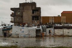 طوفان اردوگاه پناهندگان سوری را تخریب کرد