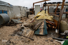 طوفان اردوگاه پناهندگان سوری را تخریب کرد