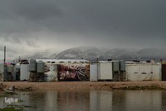 طوفان اردوگاه پناهندگان سوری را تخریب کرد