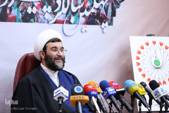 محمدحسن کاوینای‌راد رییس کارگروه‌ ایثار و شهادت در نشست خبری چهلمین سالگرد پیروزی انقلاب اسلامی 