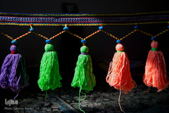 یکی از صنایع‌دستی تزیینی، کاربردی زنان بختیاری شیردنگ بافی است. شیردنگ بافی جنبه‌ خودمصرفی دارد. 
مواد اولیه عمده در تولید و بافت شیردنگ، انواع پشم‌های بهاره است که زنان عشایر با ظرافت خاصی توسط پیلی به‌ صورت رشته‌ نازکی می‌ریسند و پس ‌از آن به روش رنگرزی گیاهی(سنتی) به رنگ‌های شاد و با طراوت رنگ‌آمیزی کرده و بر اساس طرح های ذهنی شروع به بافت می‌کنند.