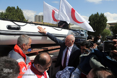 مراسم تحویل کمک‌های بشردوستانه آلمان برای سیل‌زدگان ایران