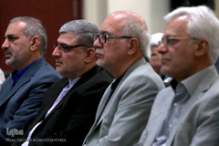 از راست مرتضی طلایی، محسن موسوی بلده، مهدی قره‌شیخلو و رحیم قربانی در نخستین مجمع اتحادیه موسسات و تشکل‌های فرهنگی مردمی قرآن و عترت کشور