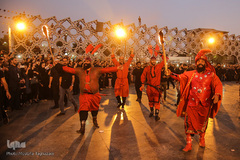 مراسم خیمه سوزان در میدان امام حسین (ع)