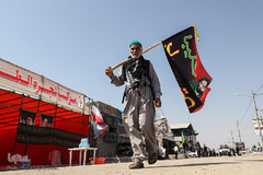 زائران و موکب‌داران در پایانه مرزی چذابه