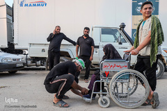 زائران و موکب‌داران در پایانه مرزی چذابه