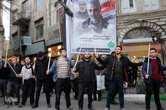 مراسم شاه حسین گویی عزاداران تبریزی شهادت سپهبد سلیمانی