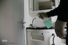 ضدعفونی کردن ایستگاه راه آهن قم