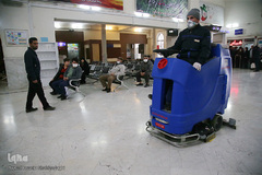 ضدعفونی کردن ایستگاه راه آهن قم