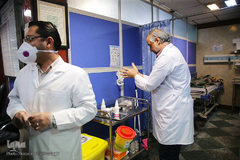 بخش ویژه بیماران کرونا در بیمارستان علی ابن ابیطالب (ع) قم