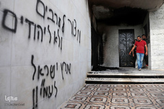 مسجد «البر الاحسان» شهر «بیره» کرانه باختری رود اردن در آتش کینه صهیونیستها