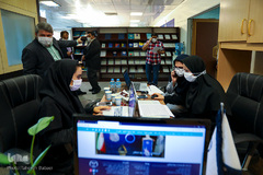 تلاش عوامل فنی در پخش آنلاین مراسم گرامیداشت چهلمین سال تأسیس جهاددانشگاهی از استودیو «مبین» سازمان قرآنی دانشگاهیان کشور