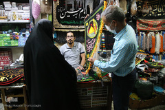 بازار پرچم سیاه محرم در شهر مقدس قم