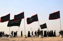 پیاده روی اربعین زائرین عراقی در مسیر بصره به کربلا