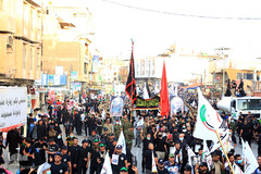 خدمات فرهنگی و مذهبی موکب های «حشد الشعبی» در مسیر پیاده روی اربعین