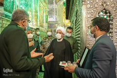 اهدای انگشتر حاج قاسم سلیمانی به حرم‎ شاهچراغ(ع)