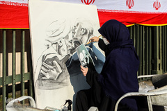 ورکشاپ نقاشی در اولین سالگرد شهادت شهید سلیمانی
