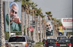 اولین سالگرد شهادت سردار سلیمانی و ابومهدی المهندس در لبنان