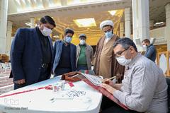 بداهه نگاری مشق سلیمانی در حرم شاهچراغ(ع)