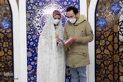 جشن ازدواج ۲۰زوج از خانواده های تحت پوشش خیریه شمیم مهرسبحان(شمس) در حرم مطهر رضوی