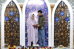 جشن ازدواج ۲۰زوج از خانواده های تحت پوشش خیریه شمیم مهرسبحان(شمس) در حرم مطهر رضوی