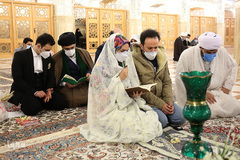 جشن ازدواج ۲۰زوج از خانواده های تحت پوشش خیریه شمیم مهرسبحان(شمس) در حرم مطهر رضوی