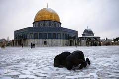 بارش کم سابقه برف در بیت المقدس