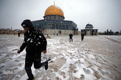 بارش کم سابقه برف در بیت المقدس