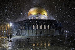 بارش کم سابقه برف در بیت المقدس