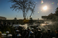 مراسم استقبال از پیكرهای مطهر ۱۵شهید دوران دفاع مقدس در فرودگاه شهید آیت‌الله دستغیب شیراز