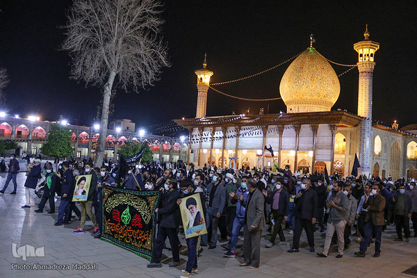 حرم شاهچراغ در سوگ باب‌الحوائج(ع)