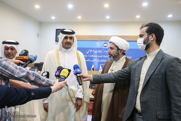 دیدار حجت‌الاسلام والمسلمین محمد‌مهدی ایمانی‌پور، رئیس سازمان فرهنگ و ارتباطات اسلامی با عبدالرحمن بن حمد بن جاسم بن حمد آل ثانی، وزیر فرهنگ قطر