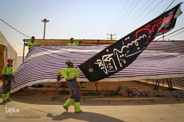 آماده‌سازی موکب‌های اربعین در مرز شلمچه