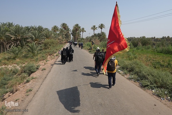 پیاده روی اربعین حسینی در منطقه طریق العلما و زرگه به سمت کربلای معلی