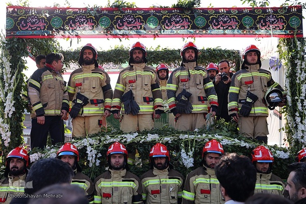مراسم تشییع و خاکسپاری پیکر آتش نشان شهید «قریب رضا دارابی»