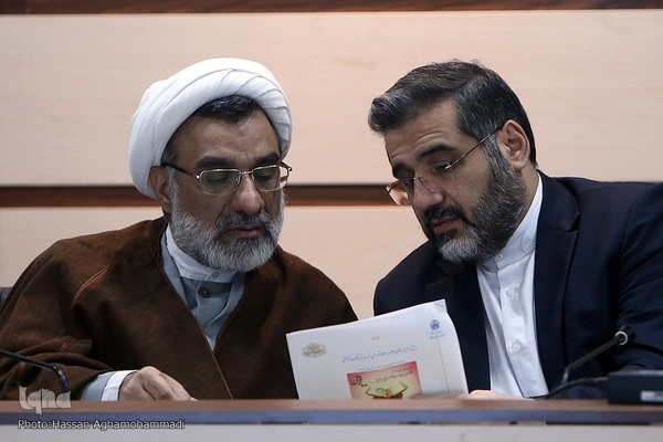 محمدمهدی اسماعیلی، وزیر فرهنگ و ارشاد اسلامی و حجت الاسلام والمسلمین خسروپناه، دبیر شورای عالی انقلاب فرهنگی