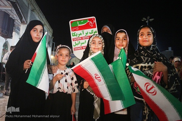 تجمع مردم اهواز در حمایت از جبهه مقاومت