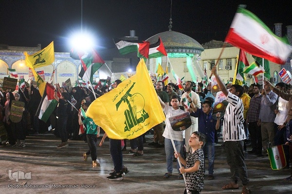 تجمع مردم اهواز در حمایت از جبهه مقاومت